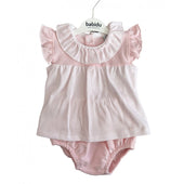 Babidu Baby Girl Pink Jersey Top and Short Set